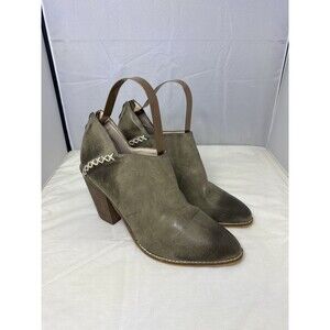 A Rider Girl Women Boot Green 10 Bootie Toe Guard Stacked Mid Ankle Back Zip